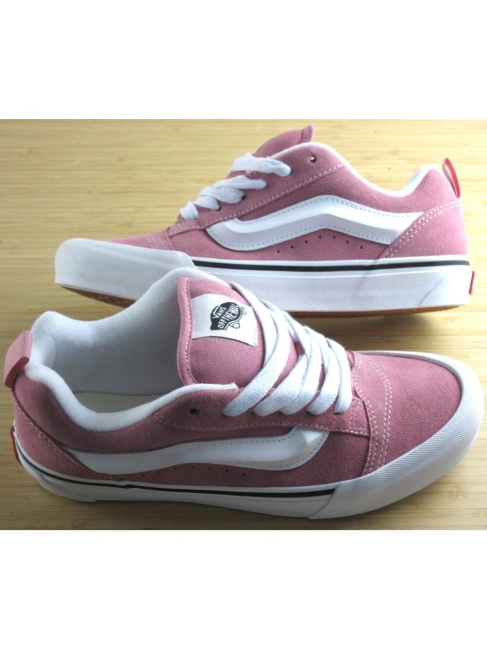 Vans Women's Knu Skool Color Theory Foxglove Pink White Suede shoes Size 7.5